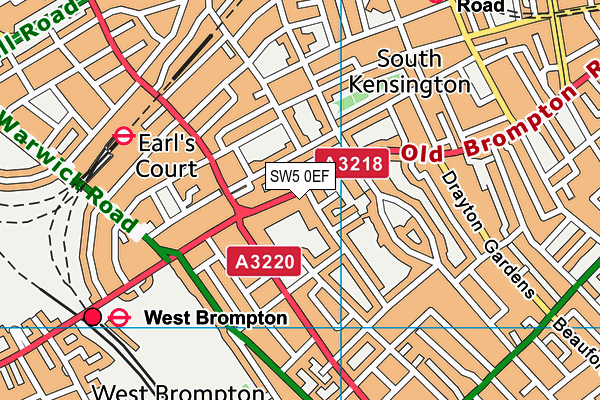 SW5 0EF map - OS VectorMap District (Ordnance Survey)