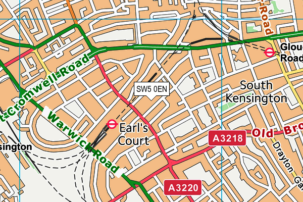 SW5 0EN map - OS VectorMap District (Ordnance Survey)