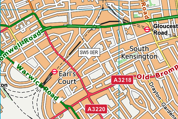 SW5 0ER map - OS VectorMap District (Ordnance Survey)