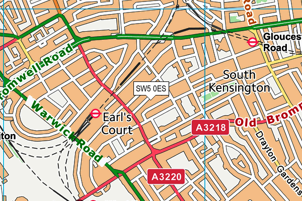 SW5 0ES map - OS VectorMap District (Ordnance Survey)