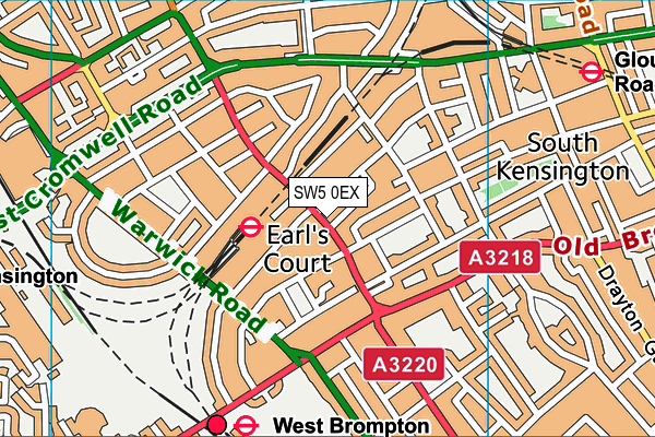 SW5 0EX map - OS VectorMap District (Ordnance Survey)