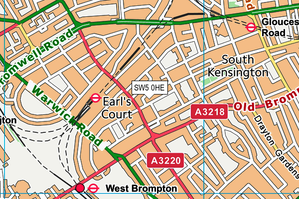 SW5 0HE map - OS VectorMap District (Ordnance Survey)