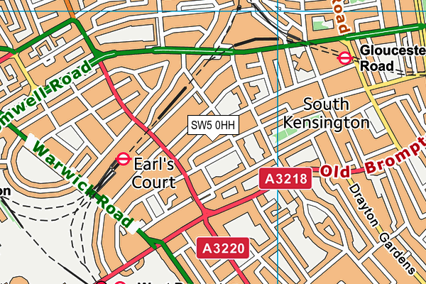 SW5 0HH map - OS VectorMap District (Ordnance Survey)