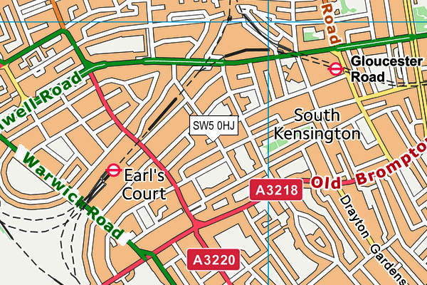 SW5 0HJ map - OS VectorMap District (Ordnance Survey)