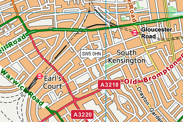 SW5 0HN map - OS VectorMap District (Ordnance Survey)