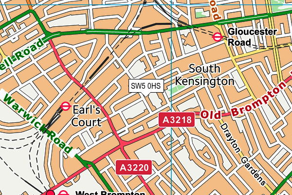 SW5 0HS map - OS VectorMap District (Ordnance Survey)