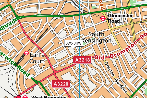 SW5 0HW map - OS VectorMap District (Ordnance Survey)