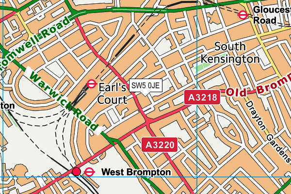 SW5 0JE map - OS VectorMap District (Ordnance Survey)