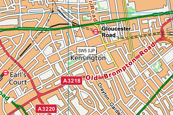 SW5 0JP map - OS VectorMap District (Ordnance Survey)