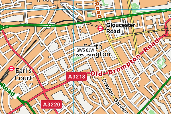 SW5 0JW map - OS VectorMap District (Ordnance Survey)