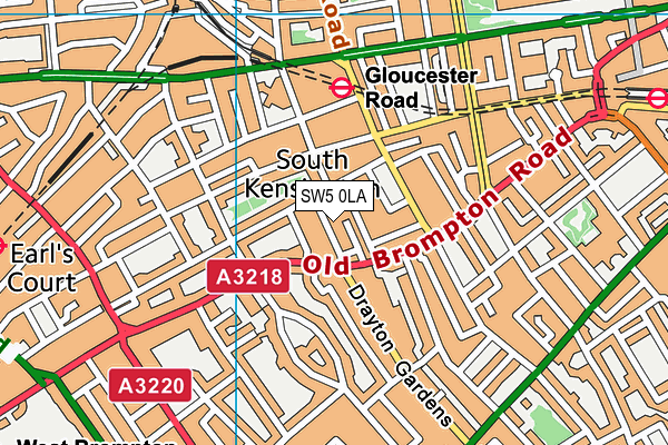 SW5 0LA map - OS VectorMap District (Ordnance Survey)