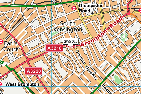 SW5 0LJ map - OS VectorMap District (Ordnance Survey)