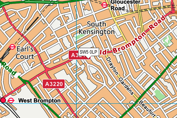 SW5 0LP map - OS VectorMap District (Ordnance Survey)