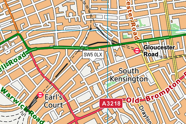 SW5 0LX map - OS VectorMap District (Ordnance Survey)