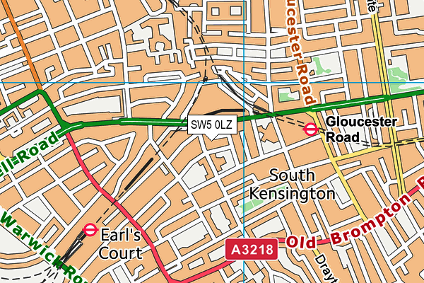 SW5 0LZ map - OS VectorMap District (Ordnance Survey)