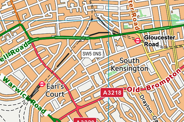 SW5 0NS map - OS VectorMap District (Ordnance Survey)