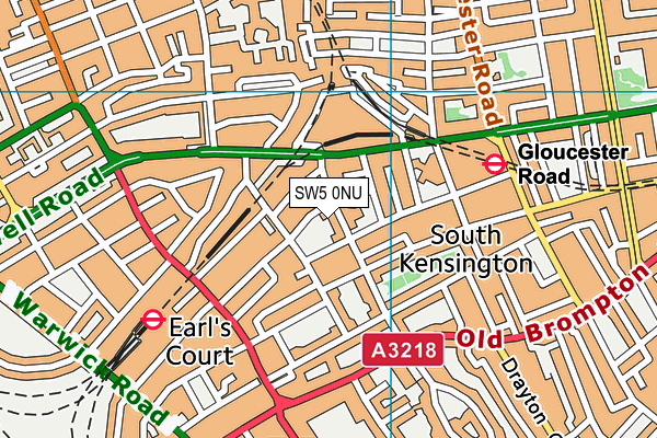 SW5 0NU map - OS VectorMap District (Ordnance Survey)