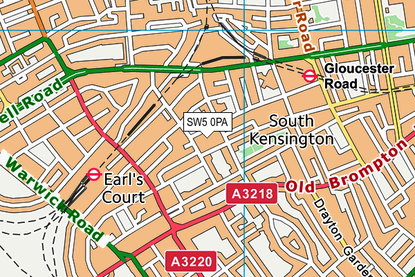 SW5 0PA map - OS VectorMap District (Ordnance Survey)