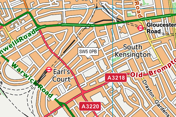 SW5 0PB map - OS VectorMap District (Ordnance Survey)