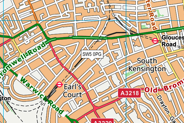 SW5 0PG map - OS VectorMap District (Ordnance Survey)