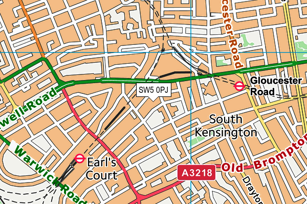 SW5 0PJ map - OS VectorMap District (Ordnance Survey)