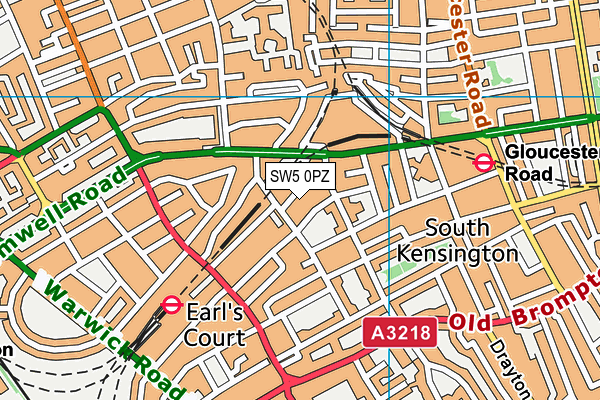 SW5 0PZ map - OS VectorMap District (Ordnance Survey)