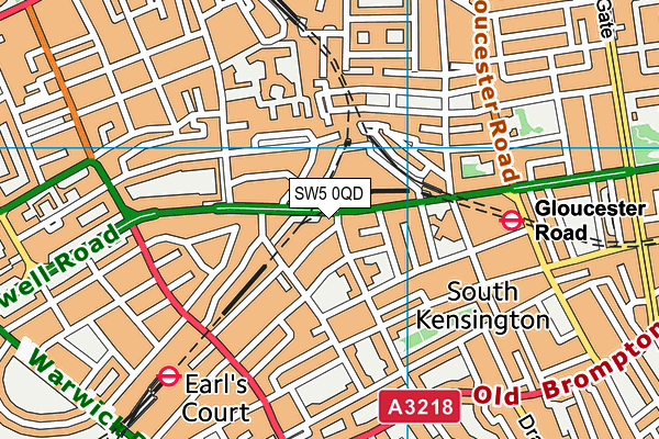 SW5 0QD map - OS VectorMap District (Ordnance Survey)