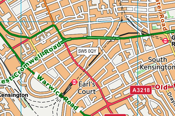 SW5 0QY map - OS VectorMap District (Ordnance Survey)