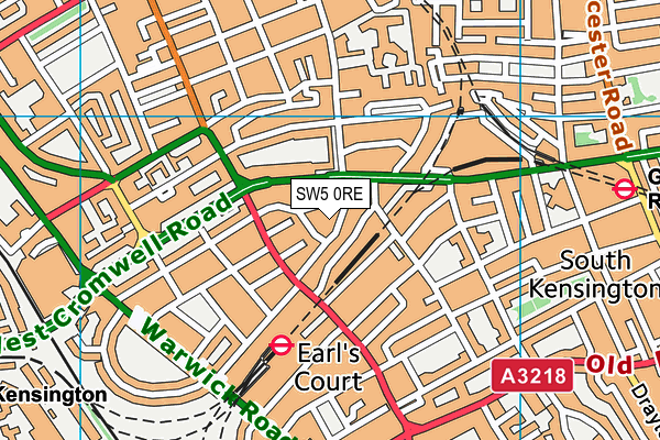 SW5 0RE map - OS VectorMap District (Ordnance Survey)