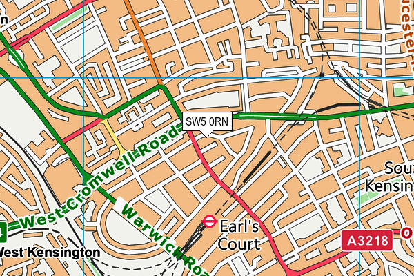 SW5 0RN map - OS VectorMap District (Ordnance Survey)