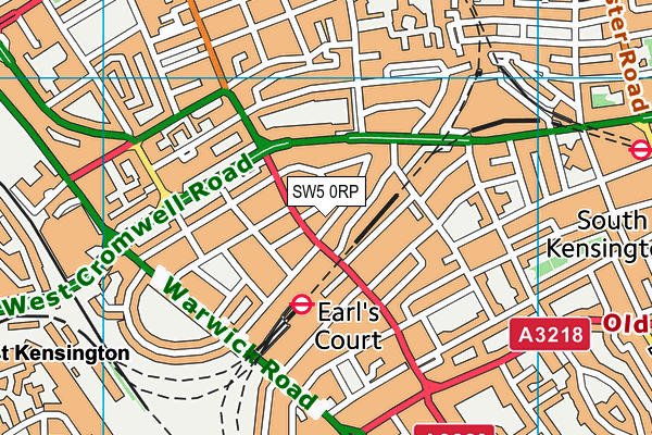 SW5 0RP map - OS VectorMap District (Ordnance Survey)