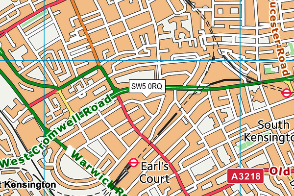 SW5 0RQ map - OS VectorMap District (Ordnance Survey)