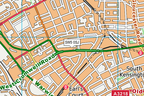 SW5 0SJ map - OS VectorMap District (Ordnance Survey)