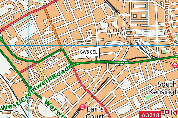 SW5 0SL map - OS VectorMap District (Ordnance Survey)