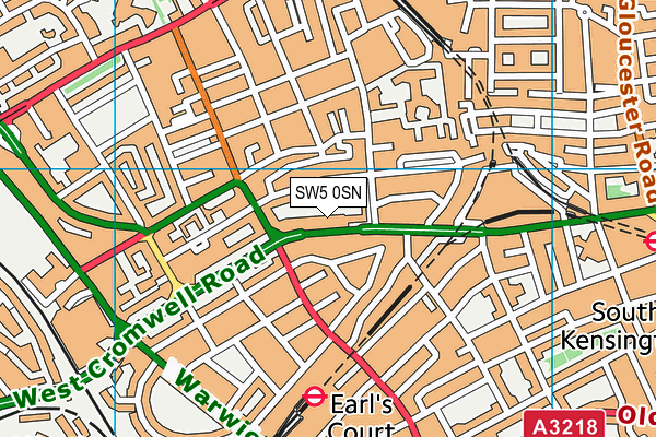 SW5 0SN map - OS VectorMap District (Ordnance Survey)