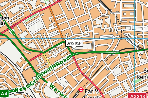 SW5 0SP map - OS VectorMap District (Ordnance Survey)