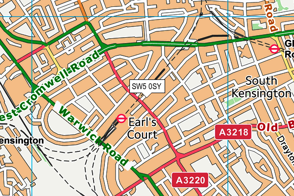 SW5 0SY map - OS VectorMap District (Ordnance Survey)