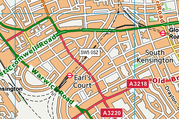 SW5 0SZ map - OS VectorMap District (Ordnance Survey)