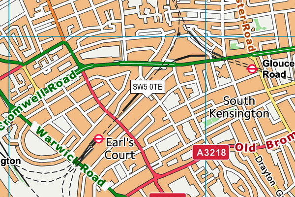 SW5 0TE map - OS VectorMap District (Ordnance Survey)