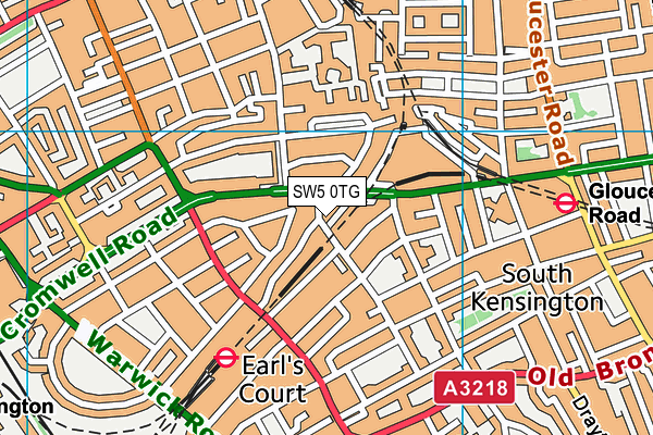 SW5 0TG map - OS VectorMap District (Ordnance Survey)