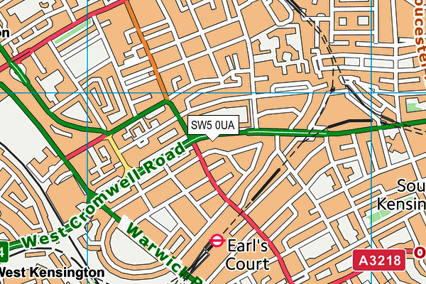 SW5 0UA map - OS VectorMap District (Ordnance Survey)