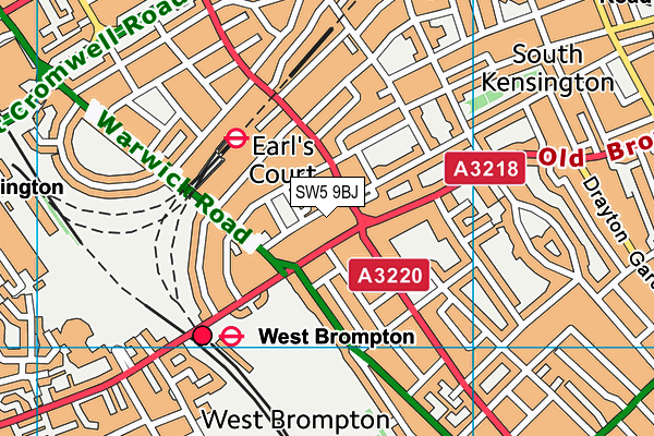 SW5 9BJ map - OS VectorMap District (Ordnance Survey)