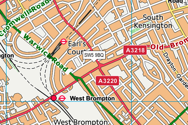 SW5 9BQ map - OS VectorMap District (Ordnance Survey)