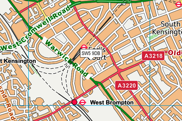 SW5 9DB map - OS VectorMap District (Ordnance Survey)