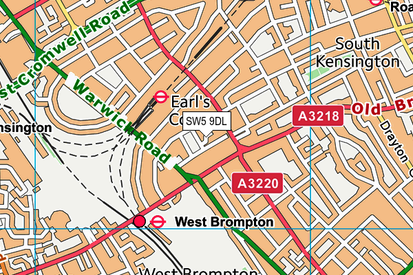 SW5 9DL map - OS VectorMap District (Ordnance Survey)