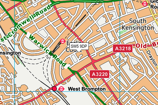 SW5 9DP map - OS VectorMap District (Ordnance Survey)