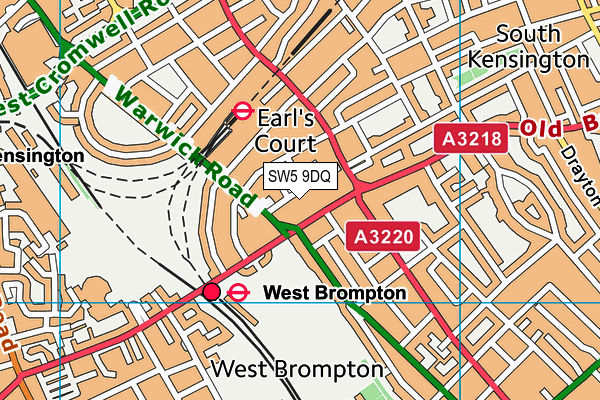 SW5 9DQ map - OS VectorMap District (Ordnance Survey)