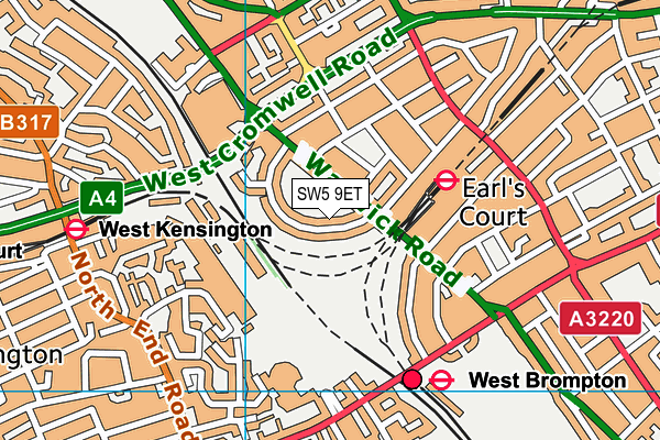 Map of 102 PHILBEACH GARDENS FREEHOLD LIMITED at district scale