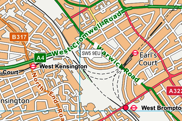 SW5 9EU map - OS VectorMap District (Ordnance Survey)