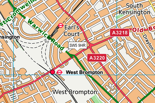 SW5 9HR map - OS VectorMap District (Ordnance Survey)